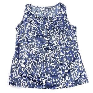 Kenneth Cole Reaction Leopard Print Sleeveless Top Size Small Preppy Academia